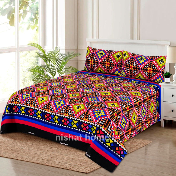 Luvoza Cotton Bed Sheet - King - 3pcs - CSB109