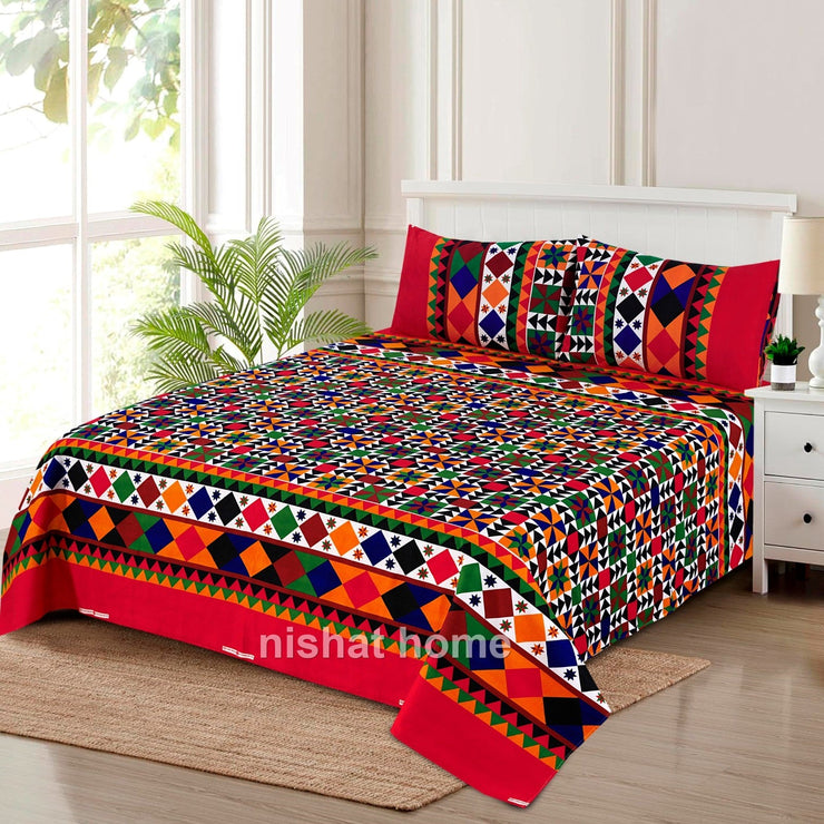 Luvoza Cotton Bed Sheet - King - 3pcs - CSB172