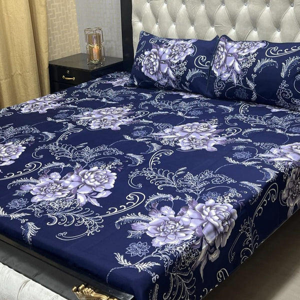 Luvoza Cotton Satin Bed Sheet - King - 3pcs - CSB284