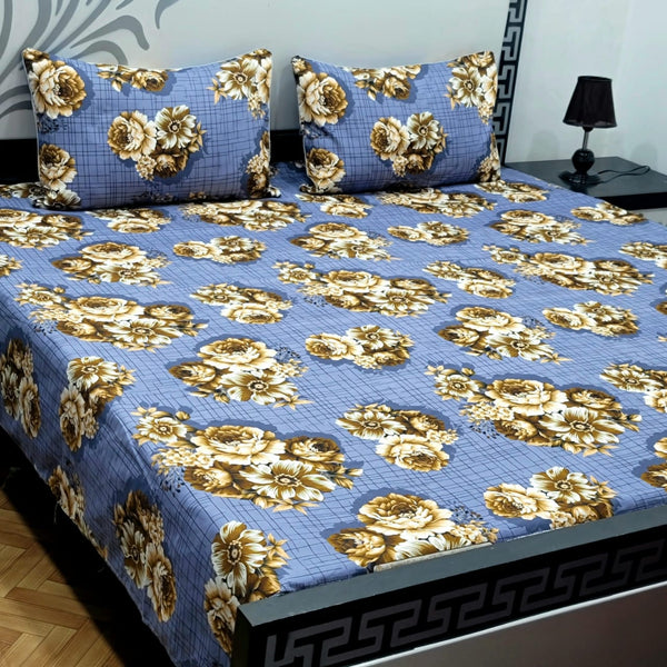 Luvoza Cotton Satin Bed Sheet - King - 3pcs - CSB356