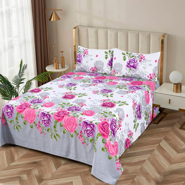 Luvoza Cotton Bed Sheet - King - 3pcs - CSB376