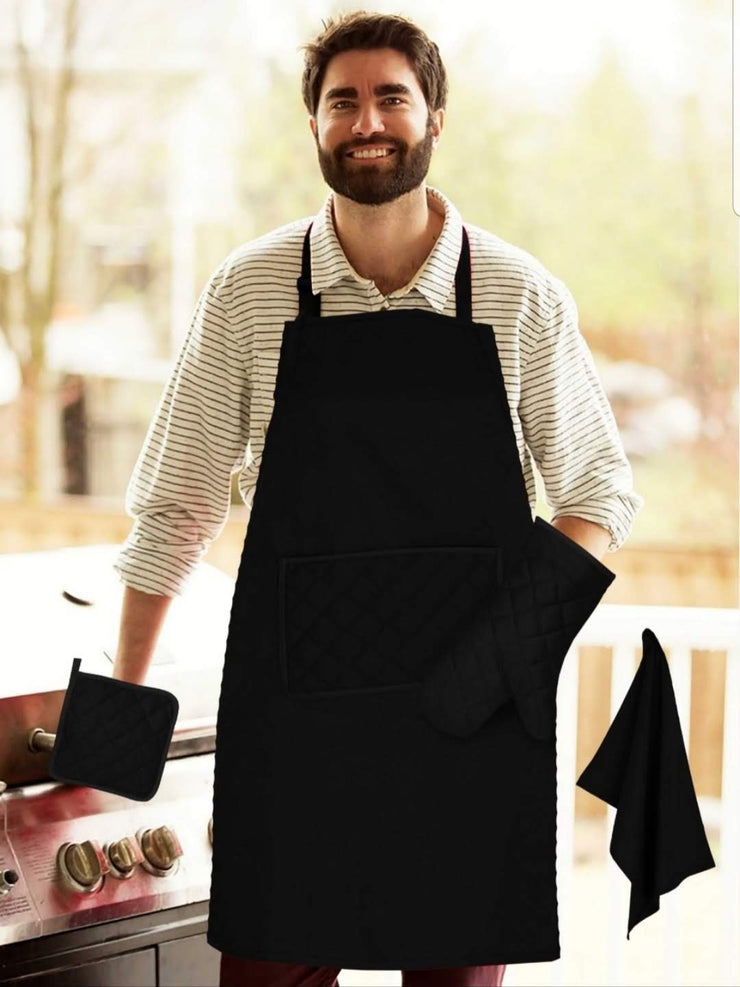 Dixy Black Apron Set - 4pcs