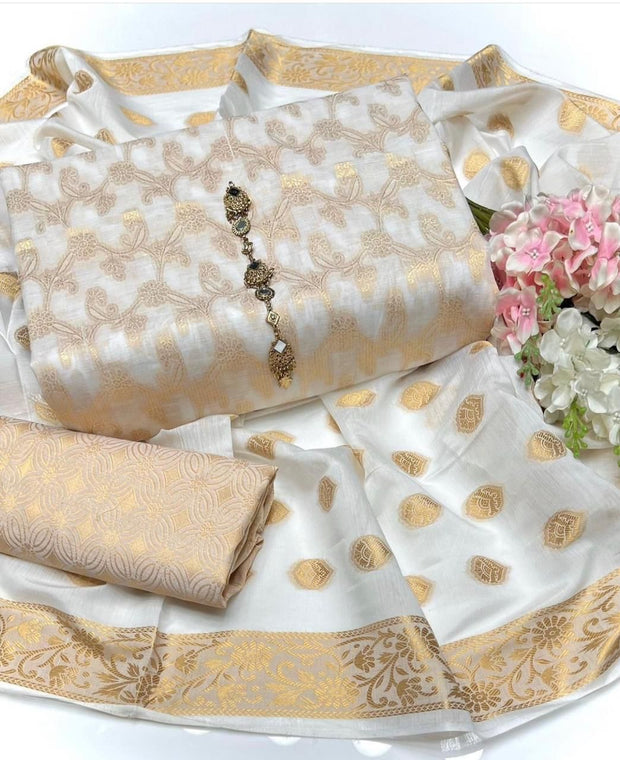 Banarsi Lawn Jacquard- Unstitched - 3pc - BLJ34