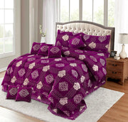 Bryiq Velvet Bridal Quilt Set - 10pcs - Purple - BVQ04