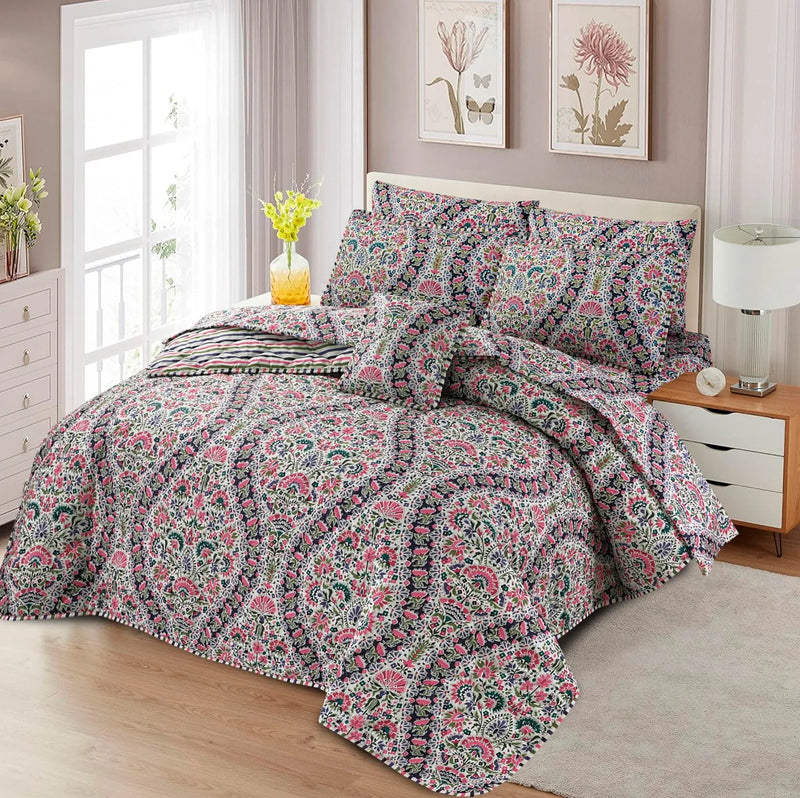 Cotton Comforter Set - 7pcs - HTP3059