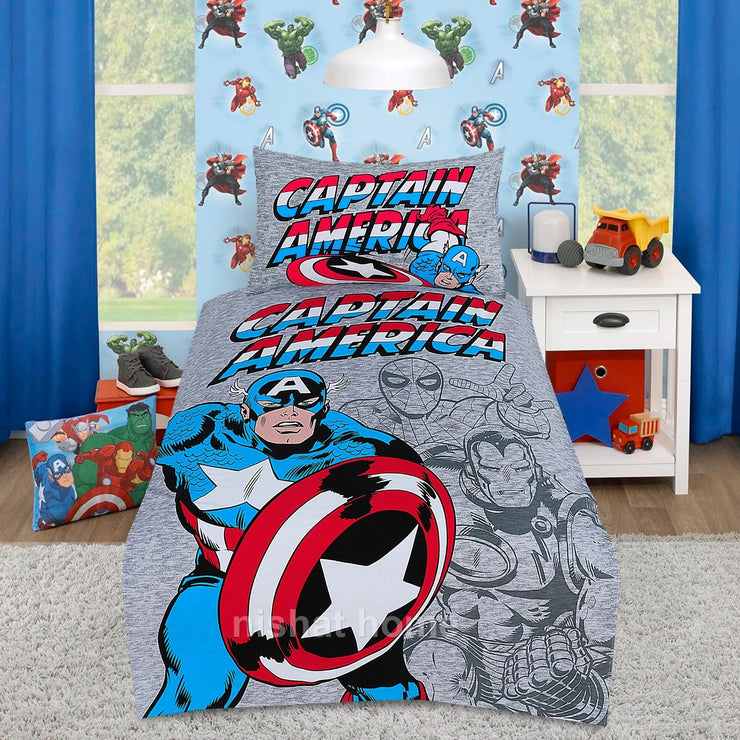 Divine Pure Cotton Kids Bed Sheet - Captain America - Single - DSB106