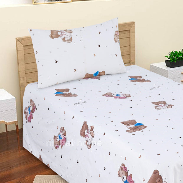 Divine Pure Cotton Kids Bed Sheet - Teddy - Single - DSB113