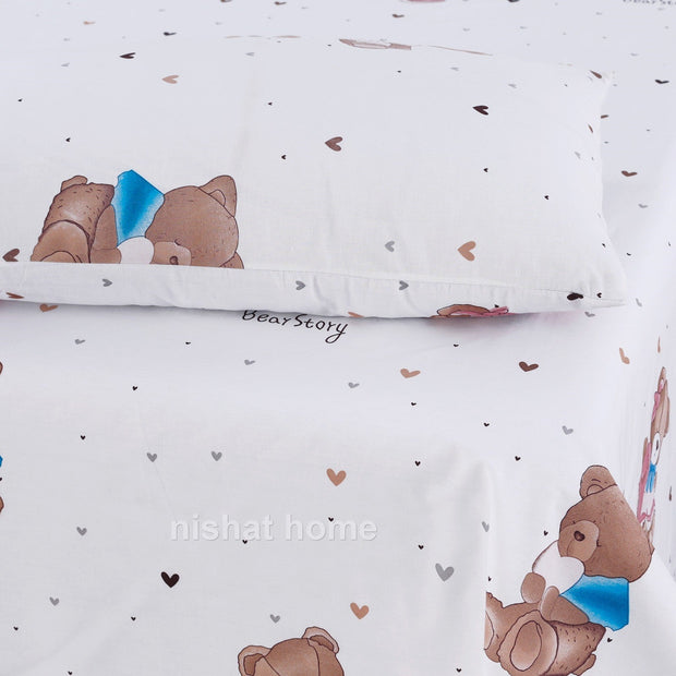 Divine Pure Cotton Kids Bed Sheet - Teddy - Single - DSB113