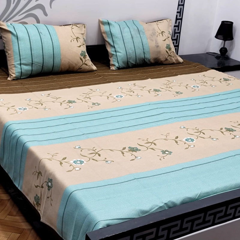 Divine Pure Cotton Bed Sheet - King - 3pcs - DBS105