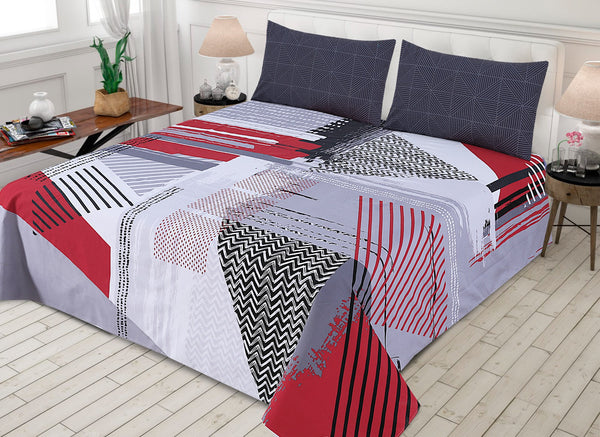 Divine Pure Cotton Bed Sheet - King - 3pcs - DBS126