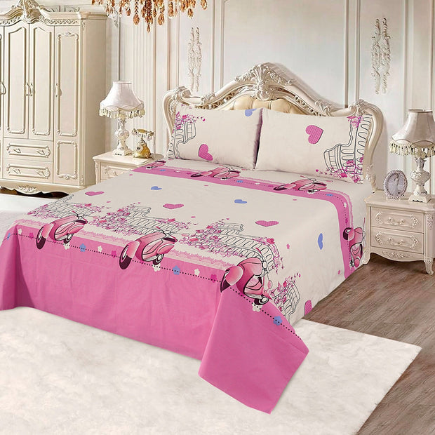 Divine Pure Cotton Bed Sheet - King - 3pcs - DBS153