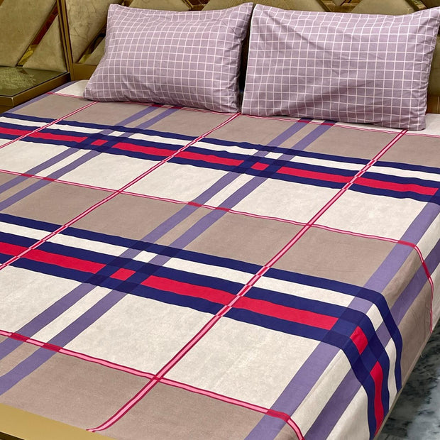 Divine Pure Cotton Bed Sheet - King - 3pcs - DBS172