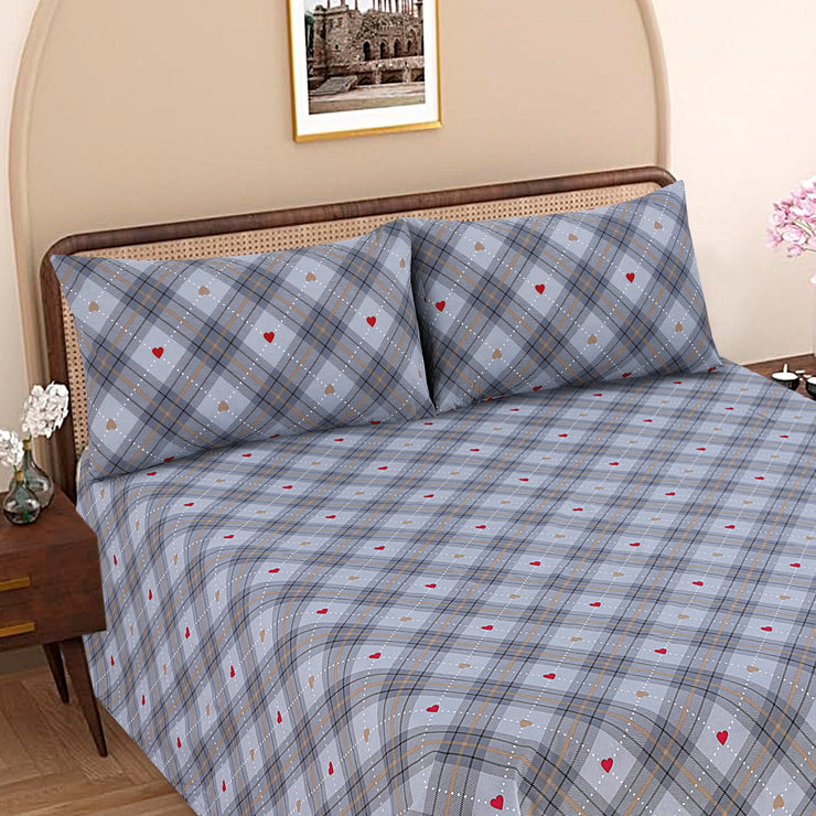 Divine Pure Cotton Bed Sheet - King - 3pcs - DBS190