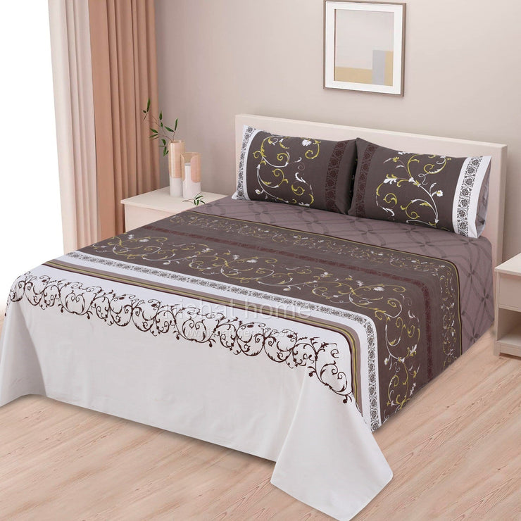 Divine Pure Cotton Bed Sheet - King - 3pcs - DBS196