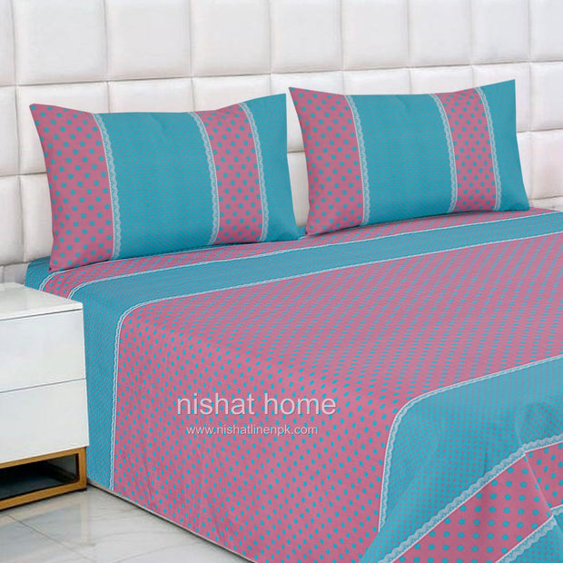 Divine Pure Cotton Bed Sheet - King - 3pcs - DBS210