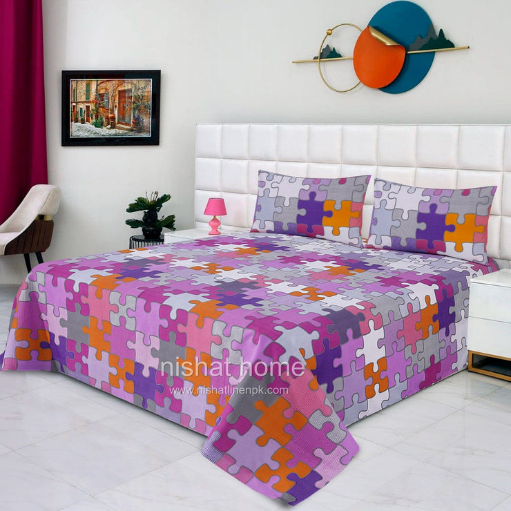 Divine Pure Cotton Bed Sheet - King - 3pcs - DBS211