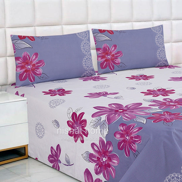 Divine Pure Cotton Bed Sheet - King - 3pcs - DBS212