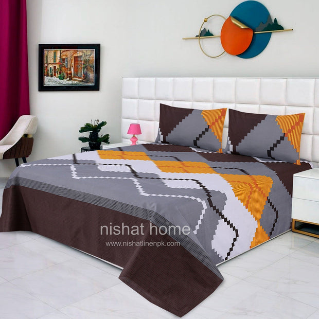 Divine Pure Cotton Bed Sheet - King - 3pcs - DBS214