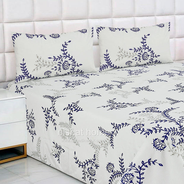 Divine Pure Cotton Bed Sheet - King - 3pcs - DBS219