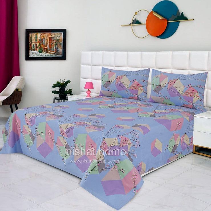 Divine Pure Cotton Bed Sheet - King - 3pcs - DBS223