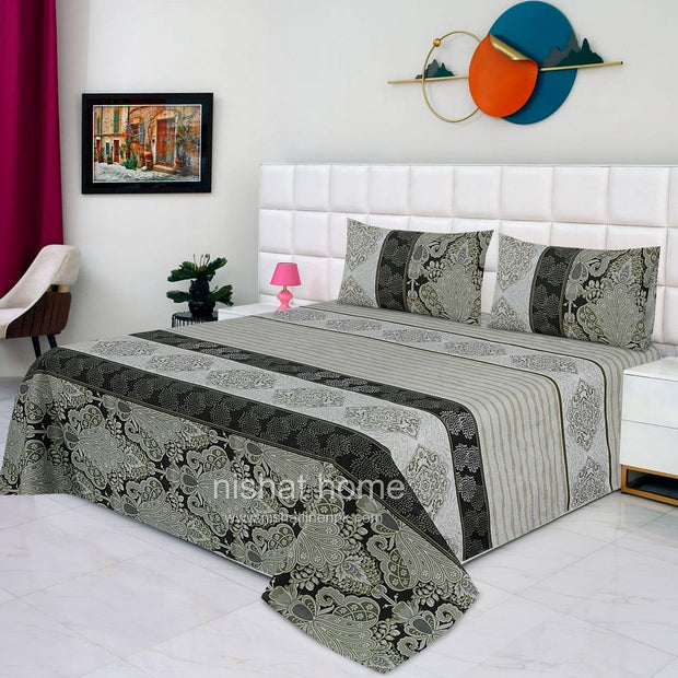 Divine Pure Cotton Bed Sheet - King - 3pcs - DBS225