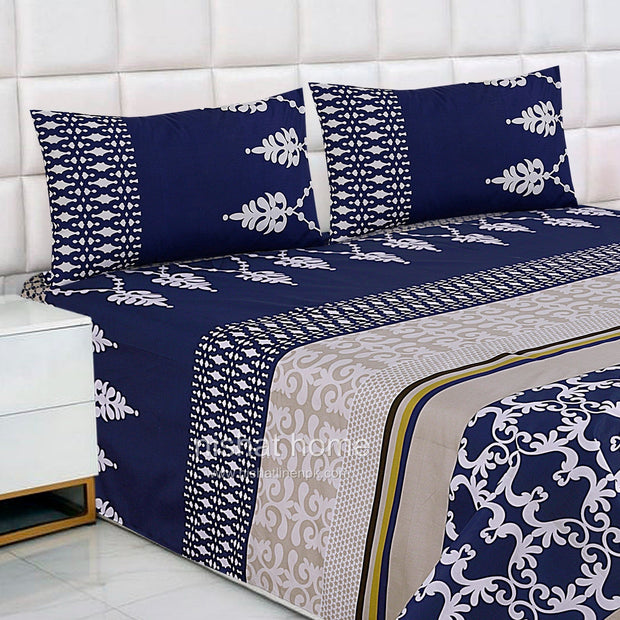 Divine Pure Cotton Bed Sheet - King - 3pcs - DBS231