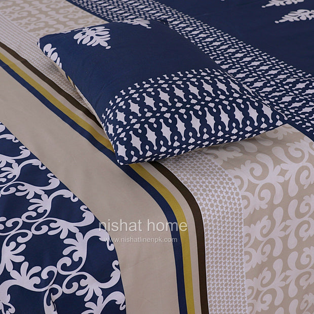 Divine Pure Cotton Bed Sheet - King - 3pcs - DBS231