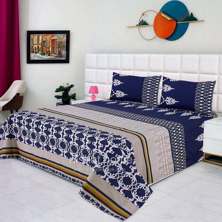 Divine Pure Cotton Bed Sheet - King - 3pcs - DBS231