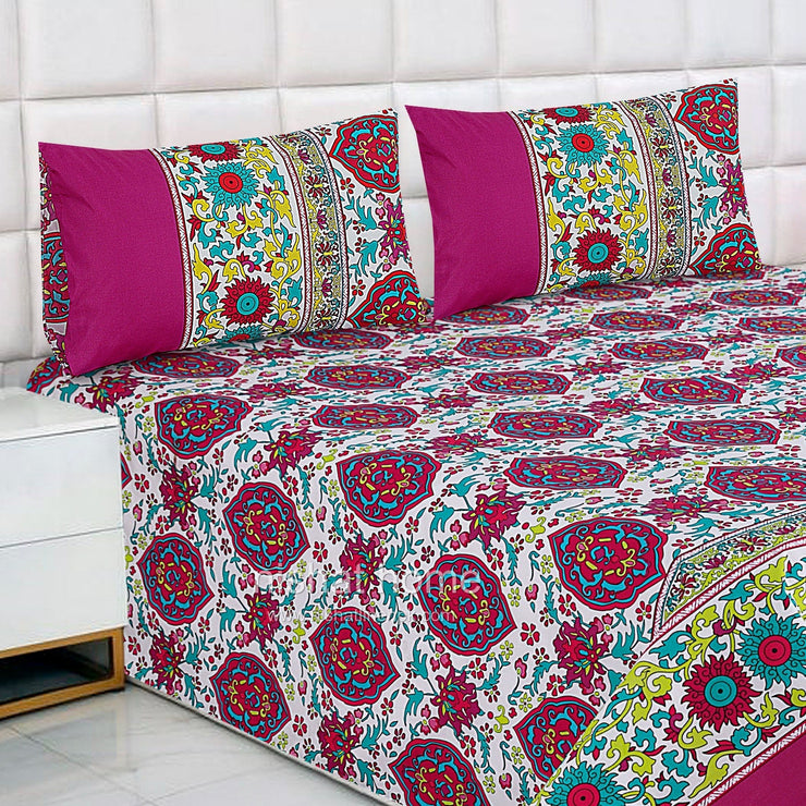 Divine Pure Cotton Bed Sheet - King - 3pcs - DBS232