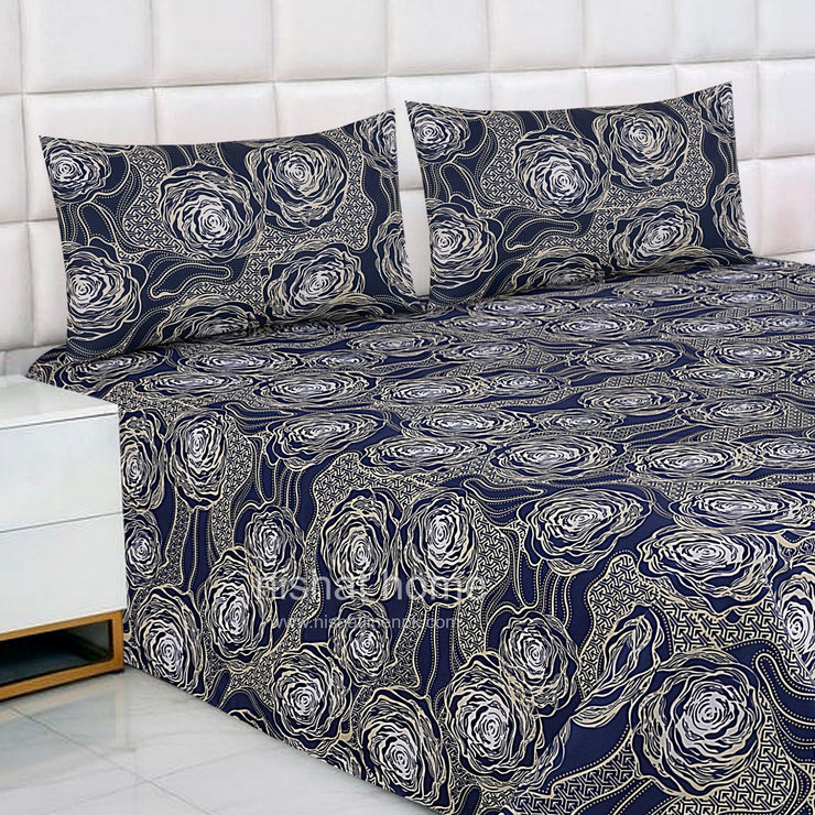 Divine Pure Cotton Bed Sheet - King - 3pcs - DBS233