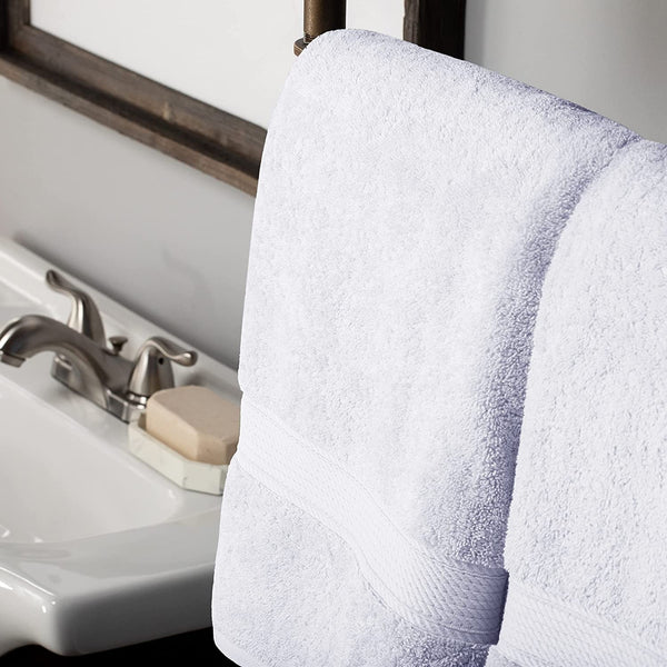 Export Quality Pure Cotton Bath Towel - White - ET08