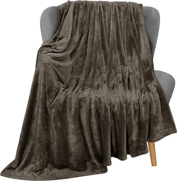 Luxury Plush Fleece Blanket - King - Mocha - PFB07