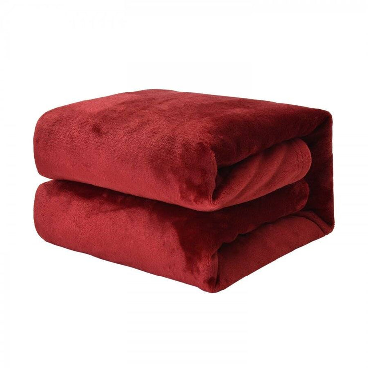 Luxury Plush Fleece Blanket - King - Red - PFB04