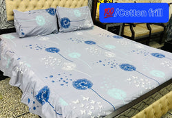 Twirl Premium Cotton Frill Bed Sheet - King - 3pcs - TBS01