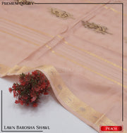 Women Lawn Barosha Shawl - Peach - WLS01