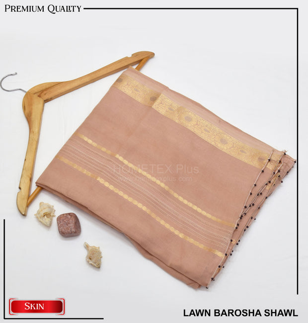 Women Lawn Barosha Shawl - Peach - WLS01