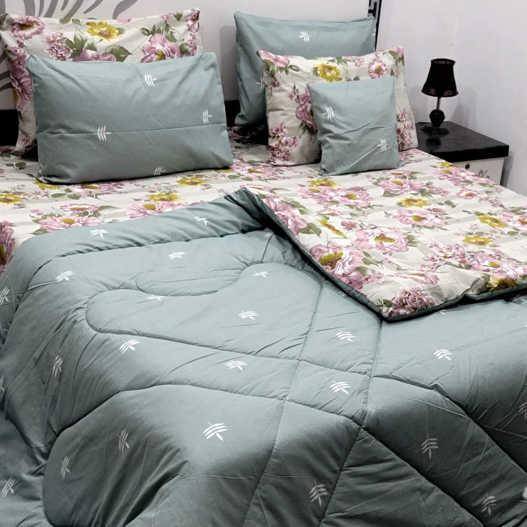 Velvo Pure Cotton Winter Quilt Set - Razai Set - 7pcs - PCQ75